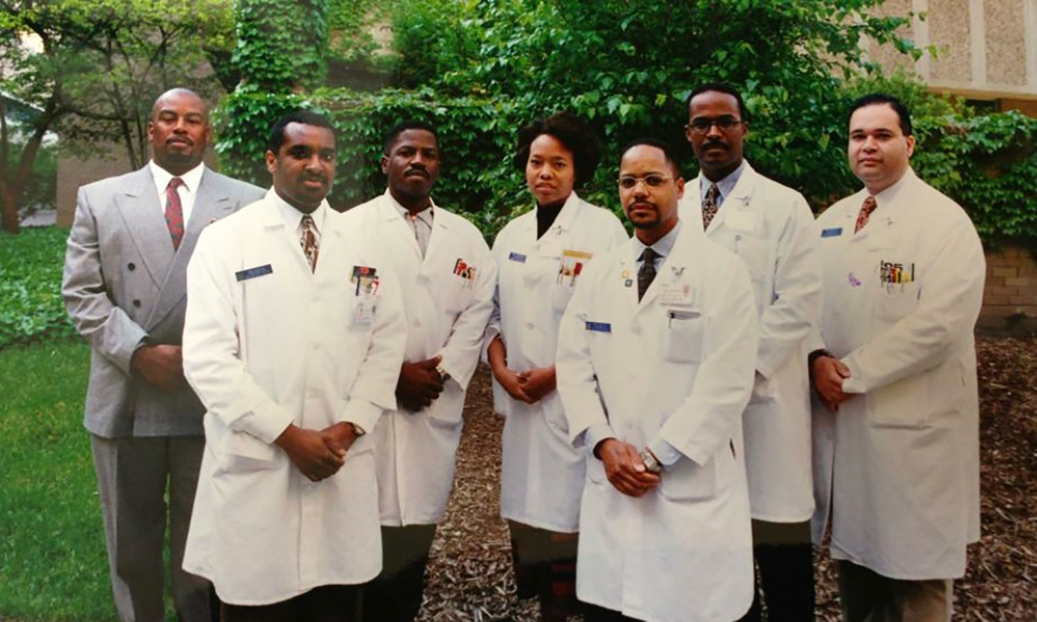 Drs. Charles Greene, Larry Myers, Rodney Taylor, Oneida Arosarena, Monte Harris, Charles Boyd, and David Brown (left to right)