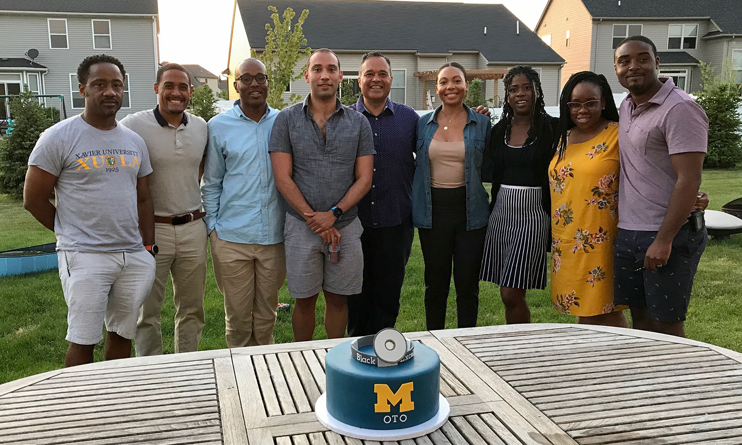 Drs. Lamont Jones, Connor Smith, Terrence Pleasant, Michael Sylvester, David Brown, Mariel Watkins, Fejiro Okifo, and Shannon Fayson (left to right)